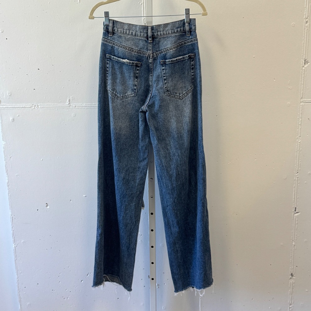 PacSun Baggy Jeans Blue Distressed High Rise Wide Leg 25 Contemporary - Picture 2 of 8